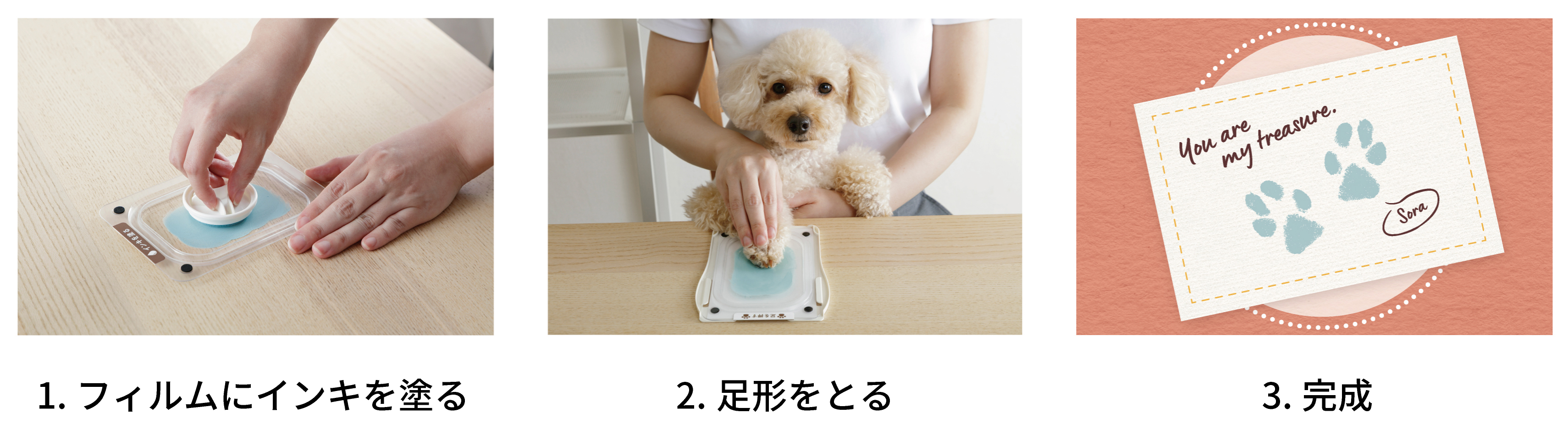 ぺたっち ペット用 ＆ ぺたっち ペット用 肉球アートキット
